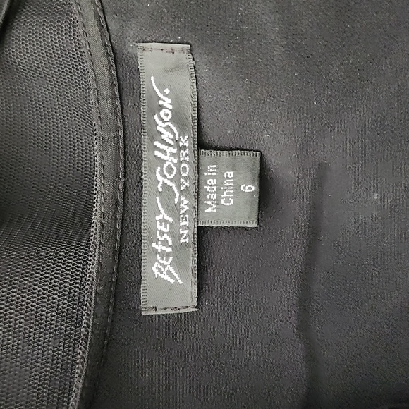 Betsey Johnson Black Coctail Evening Flirty Sheer Embroidered Dress 6 - Picture 9 of 10